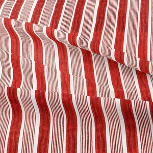 Red White Striped Upholstery Fabric by Yard, Watercolor Home Decor Fabric for Chair Curtain Cushion Tablecloth, Ticking Stripe Print Fabric
