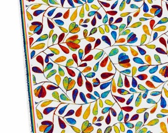 Kleurrijke bladbekleding, boho botanisch decor, 100% microvezel