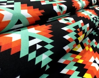 Southwestern Navajo Kilim Fabric, Boho Aztec Upholstery Material