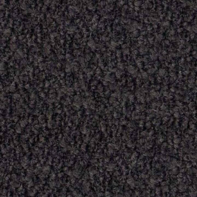Op de afbeelding: Close-up van een donkergrijze, textuurrijke stof met een pluche, zachte uitstraling.