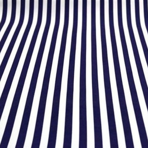 Navy and White 2 x 2 cm. Striped Upholstery Fabric by The Yard, Marine Stripes Print Fabric, Modern Home Decoration Fabric