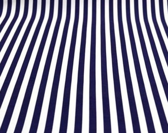 Marineblauwe en wit gestreepte bekledingsstof, marineprint, modern decor