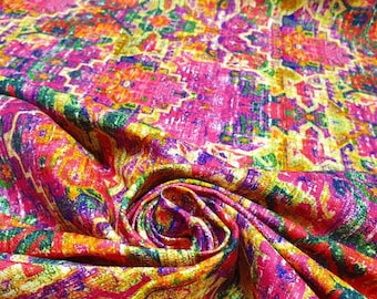 Ethnic Kilim Upholstery Fabric, Boho Vintage Look, 55" Wide