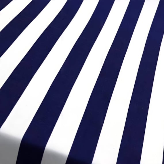 Navy Wide Stripe Upholstery Fabric, Modern Home Decor, By The Yard