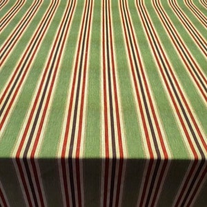Tessuto a righe verdi tagliato su misura, tessuto per tappezzeria stampato, tessuto a righe effetto lino, tessuto retrò per mobili, sedie, tende, tovaglie