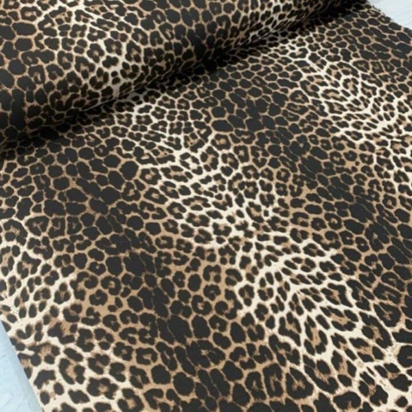 Leopard Upholstery Fabric By The Yard, Animal Print Cotton Canvas Fabric for Home Decor, Cheetah Fabric, Exotic Wild Animal Print Fabric