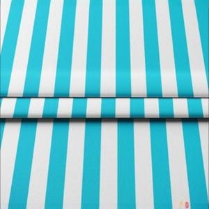 1,96&quot; strepen Print Turquoise Blauw en Witte Bekledingsstof op maat gesneden voor Stoel Gordijn Kussen Tafelkleed Hoes Tas