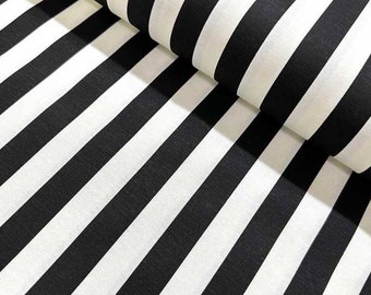 Schwarz-weiß gestreifter Baumwoll-Canvas-Polsterstoff, wasserabweisend