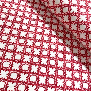 7 Colors Moroccan Pattern Geometric Print Canvas Tiles Upholstery Fabric by The Yard
