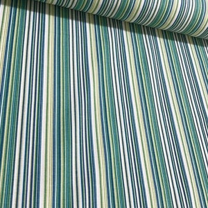 Striped Upholstery Fabric by The Yard, Green Mint Thin Stripes Fabric for Home Decor Curtain Pillow Chair, Cotton Canvas Home Decor Fabric
