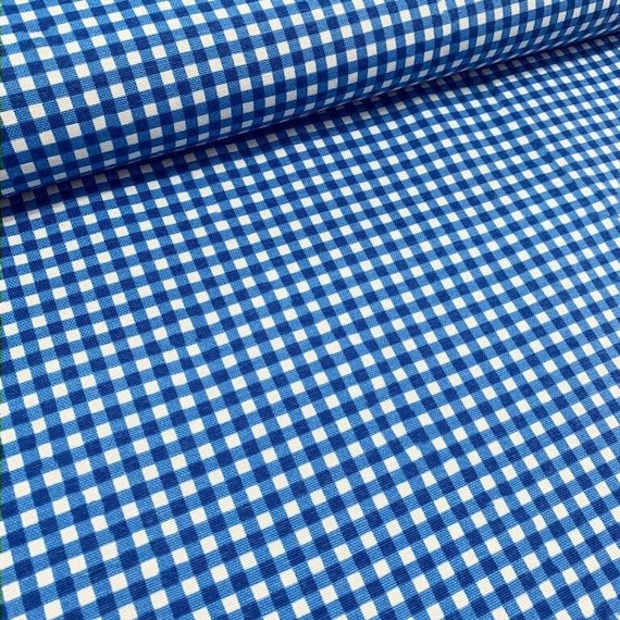Blue Gingham Upholstery Fabric by Yard Canvas Plaid Fabric Etsy