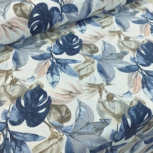 Watercolor Tropical Leaves Fabric by Yard, Monstera  Upholstery Fabric, Botanical Tropical Summer Fabric for Furniture Curtain