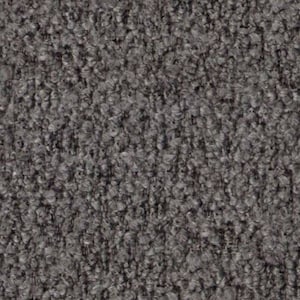 Op de afbeelding: Close-up van een grijze, textuurrijke stof met een licht pluche oppervlak.