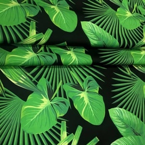 Palm Leaf Upholstery Fabric by The Yard, Tropical Fabric, Banana Leaves Fabric for Home Decor, Botanical Hawaiian Jungle Fabric