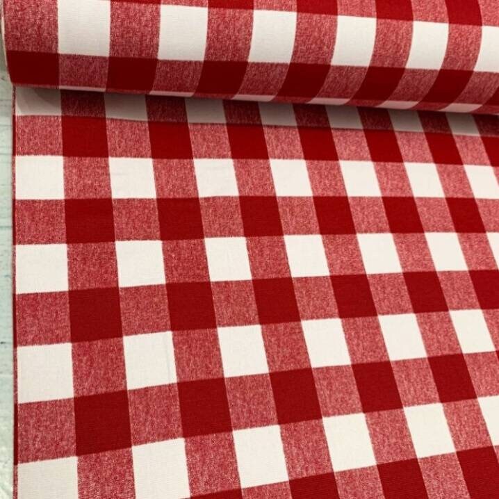 Red 1/8 inch Gingham Fabric by The Yard (65% Polyester 35% Cotton)