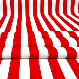 Red and White Striped Fabric, Upholstery Fabric By The Yard, Modern Home Decor Fabric for Indoors Outdoors Chair Curtain Pillowcover Bag DIY