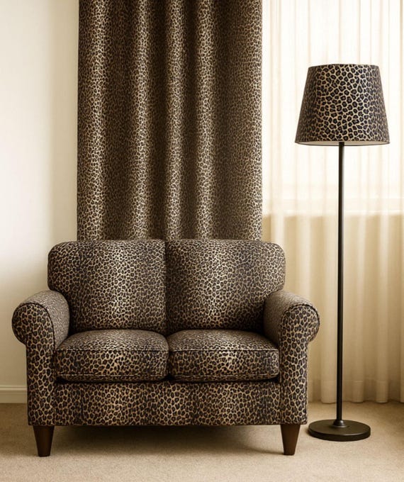 Leopard Upholstery Fabric By Yard, Cheetah Exotic Wild Animal Print Material, Water Repellent