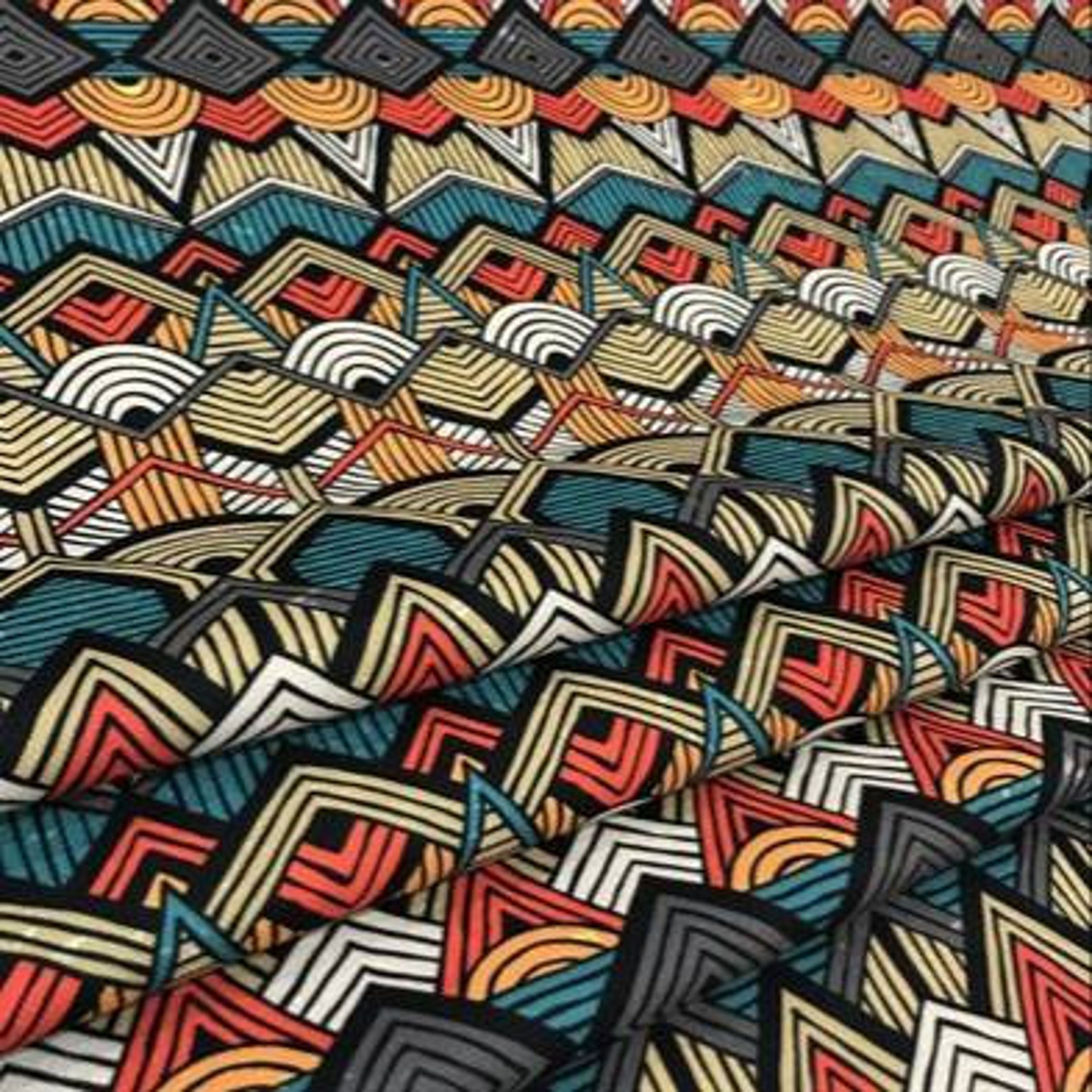 African Fabric Upholstery Tribal Geometric Boho Ethnic Home Etsy