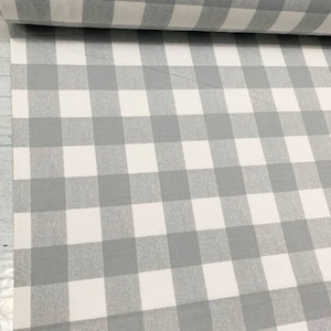 7 Colors Buffalo Check Upholstery Fabrics by Yard, Cotton Canvas Kitchen Fabric for Curtain Tablecloth, Large Scale Gingham Farmhouse Fabric