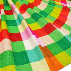 Colorful Checkered Gingham Fabric, Upholstery Fabric by The Yard, Check Fabric for Curtain Couch Chair Pillow Tablecloth Slipcover DIY
