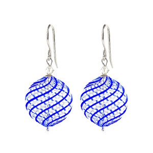 Murano Blown Glass Earrings ‘Summer Wind&#39; Flat Round by I Love Murano, Murano Glass Earrings, Blown Glass Earrings, Murano Glass Jewelry