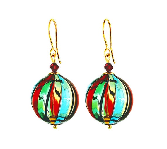 Hand blown on sale glass earrings