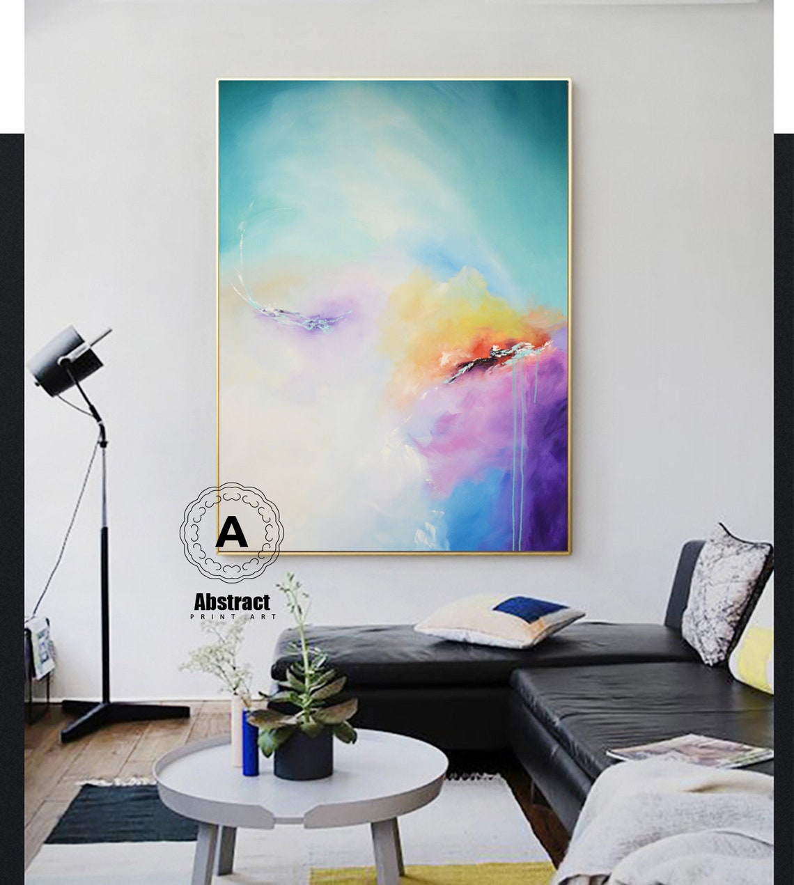 Oversized Colorful Canvas Art on Canvas Large Geclee Etsy