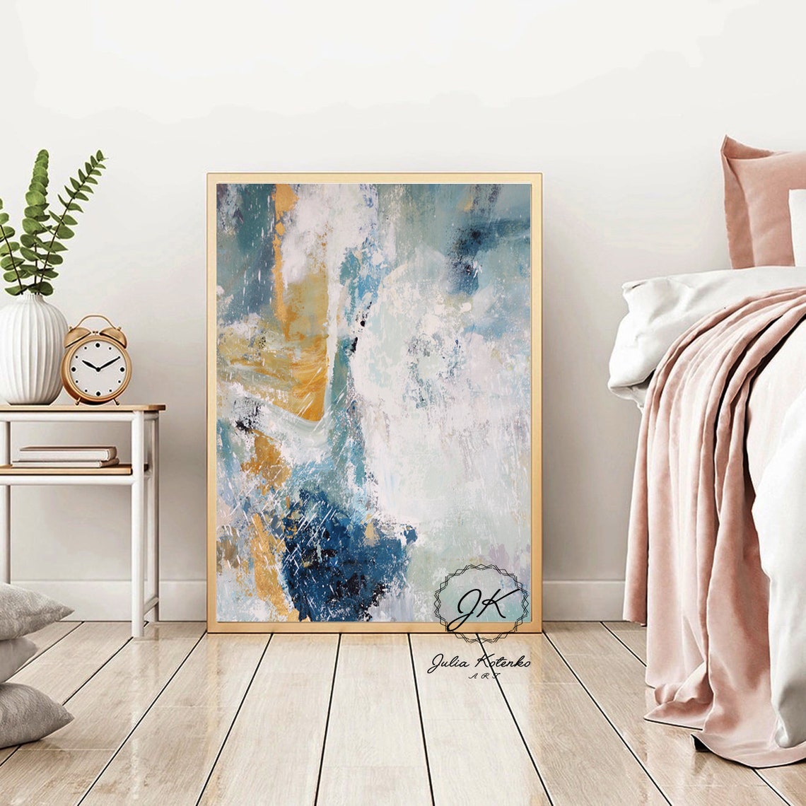 Large Blue Abstract Art Prints On canvas Blue Print ArtLarge Etsy