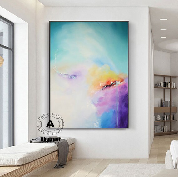 Oversized Colorful Canvas Art on Canvas Large Geclee Etsy