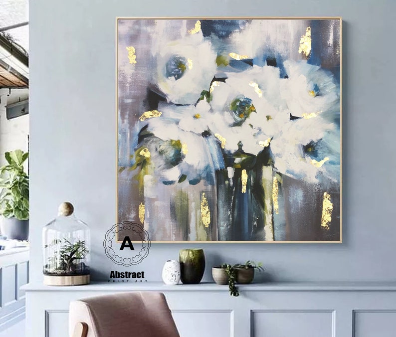 Large Abstract Flowers Wall ArtFramed wall art Flower Print Etsy