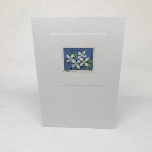 Vários cartões de selos postais de flores, feitos à mão, ** postagem GRATUITA em 3 ou mais cartões! ** Oferta apenas no Reino Unido