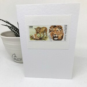 Diverses cartes de timbres-poste pour animaux (2), faites à la main, **Affranchissement GRATUIT sur 3 cartes ou plus!** Royaume-Uni uniquement