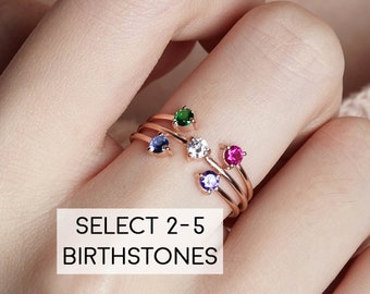 Kids Birthstone Ring, Mother Ring Birthstone, Mothers Day Gift For Mommy, Personalized Gift, Mom Jewelry, Family Birthstone Ring