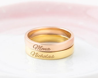 Ring mit Namen - Namensring für Mama - Muttertagsgeschenk für Sie - Personalisierter Namensring - Baby Namensring