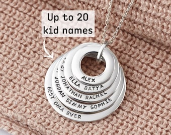 Grandma Necklace, Grandmother Jewelry, Custom Gift For Grandma, Grandkids Name Necklace, Grandma Gift From Grandchildren, Necklace Gift