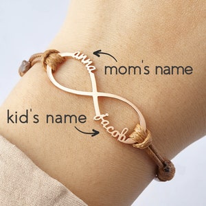 Bracelet maman, bracelet mère avec noms d'enfants, bracelet mère fille, cadeau première maman, cadeau pour femme