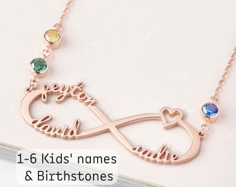 Infinity Necklace Birthstone Mom 