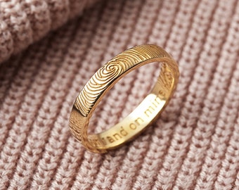 Gedenkschmuck für Männer, Erinnerungsring, Fingerabdruckschmuck, Fingerabdruckring, Beileidsgeschenk, Verlust der Mutter