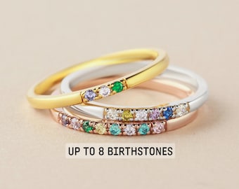 Mom Ring Birthstone, Mothers Day Ring, Birthstone Jewelry For Mom, Kids Birthstone Ring, Birthstone Stacking Rings