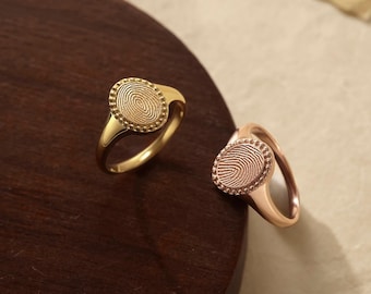 Fingerabdruck Ring, Fingerabdruck Schmuck, Benutzerdefinierte Gedenkschmuck, Verstorbenen Mutter Geschenk, Sympathie Geschenk für den Verlust des Vaters, Erinnerung Schmuck