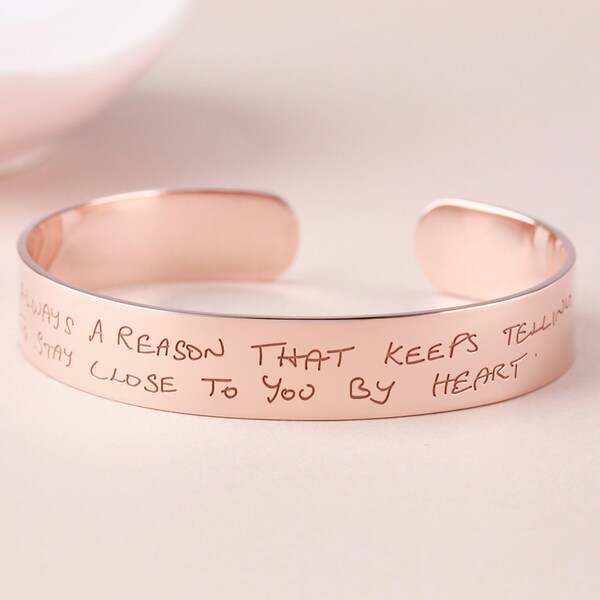 Handwriting Cuff Wide Band, Actual Handwritten Cuff, Mothers Bracelet, Personalized Signature Bracelet - Wide Handwritten Bracelet