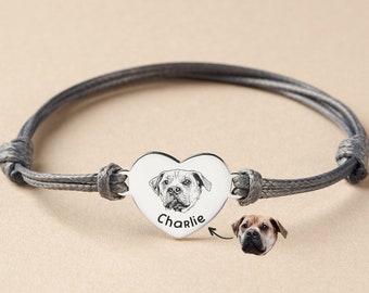 Custom Pet Portrait, Gift for Pet Lover, Bracelet for Pet Lover, Dog Bracelet Memorial, Pet Memorial Gift, Loss of Dog Gift