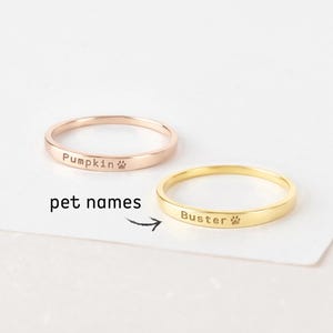 Custom Pet Ring, Dog Cat Mom Ring, Pet Lover Gift, Pet Loss Gift, Pet Memorial Gift, Memorial Gift For Pet Mom