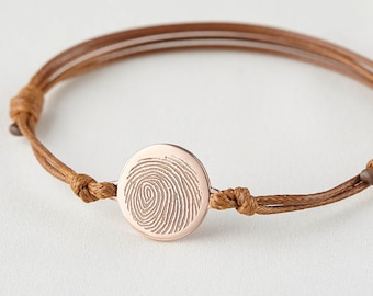Fingerprint Memorial Bracelet, Actual Fingerprint Bracelet, Thumbprint Bracelet, Loving Memory Gift