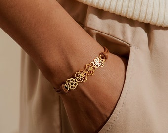 Bracciale Donna In Argento 925 Con Ciondolo Rosa – Gioiello Ipoallergenico, Catena Regolabile 22,9+5,6 Cm, In Confezione Regalo