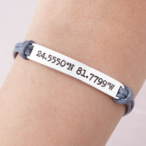 Custom Coordinate Bracelet - Coordinates Jewelry - Best Friends Bracelets - Graduation Gift For Daughter - Gifts For Friends