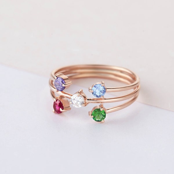 Family Birthstones Ring, Family Birthstones Jewelry, Mothers Day Gift For Mother, Kids Birthstone Jewelry, Mom Ring, Grandma Gift