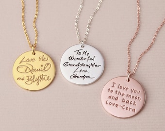 Handgeschriebene Halskette - Mutter-Gedenkgeschenk für den Verlust des Mannes - Oma Geschenk - Schmuck mit persönlicher Handschrift-kundenspezifischem Geschenk