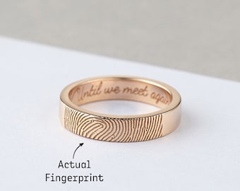 Gedenkring, Fingerabdruck Schmuck, Fingerabdruck Ring, Muttertagsandenken, individuelle Gedenkgeschenke, Beileid, Erinnerungsgeschenk