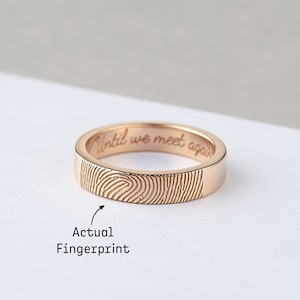 Fingerprint Ring, Personalized Fingerprint Jewelry, Memorial Gift, Memorial Thumbprint Ring, Sympathy Gift, Thumbprint Jewelry